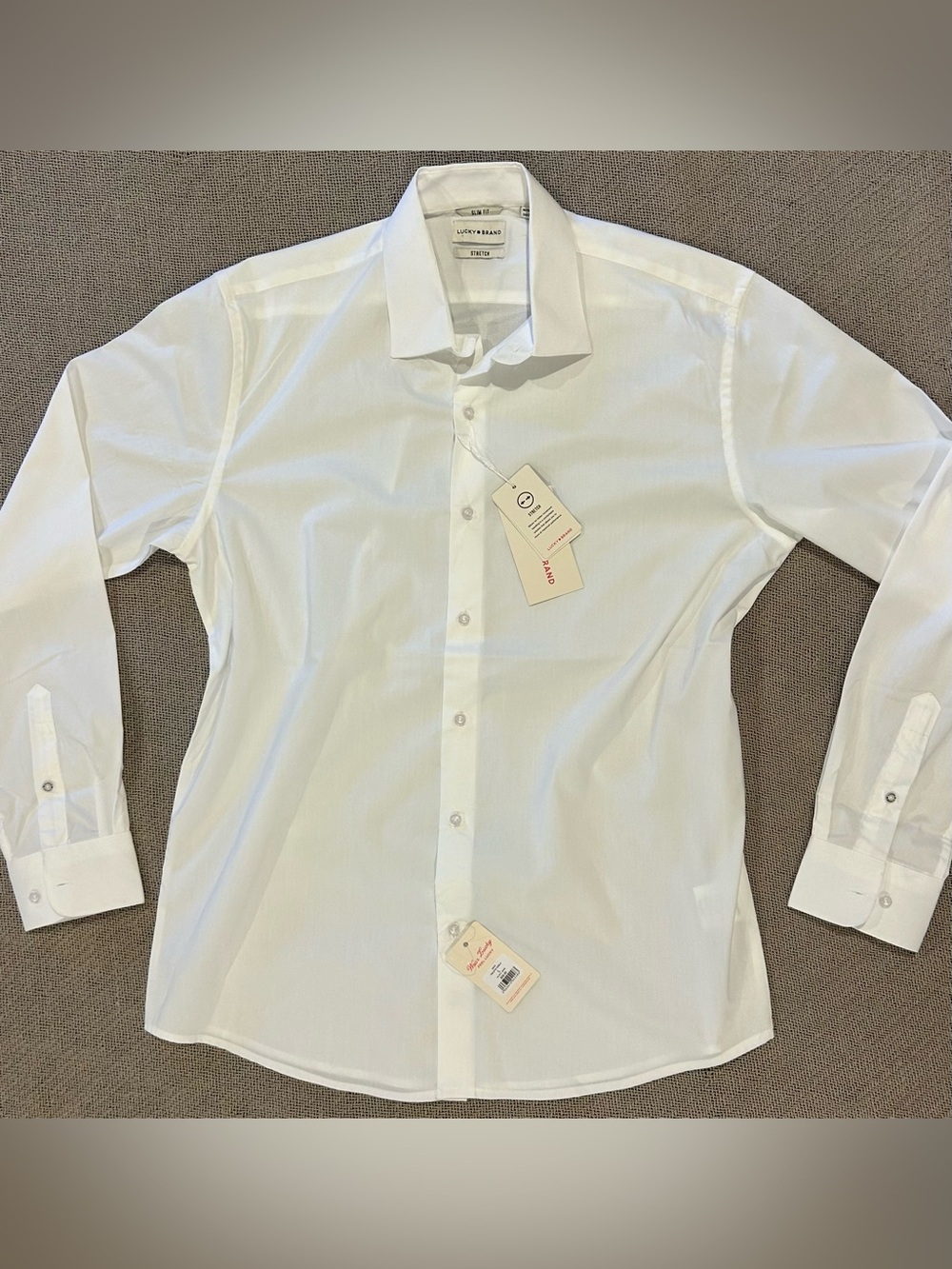 Lucky Brand Men's White Dress Shirt with Tag